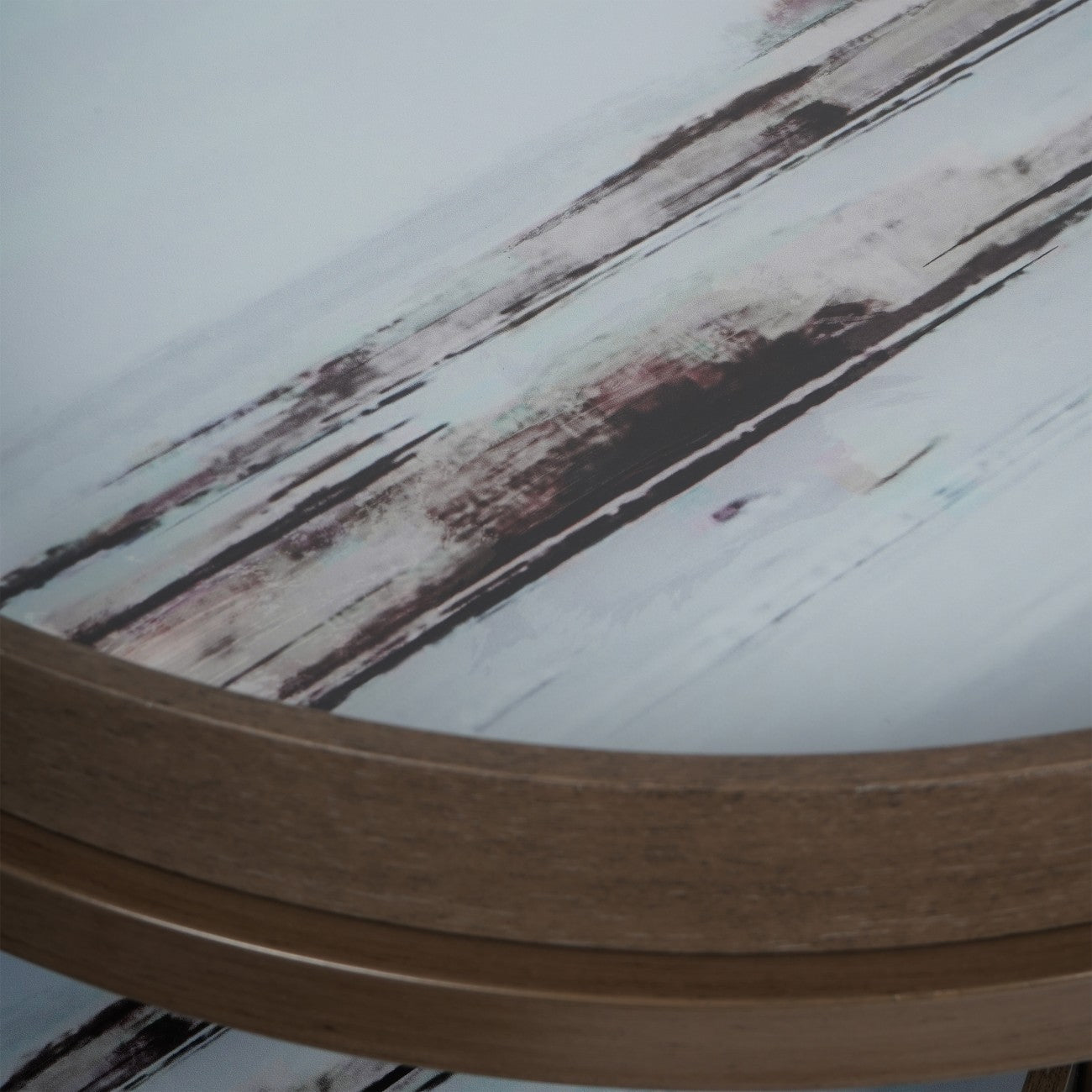Set of 2 Blurred Bronze Seascape Tray Side Tables